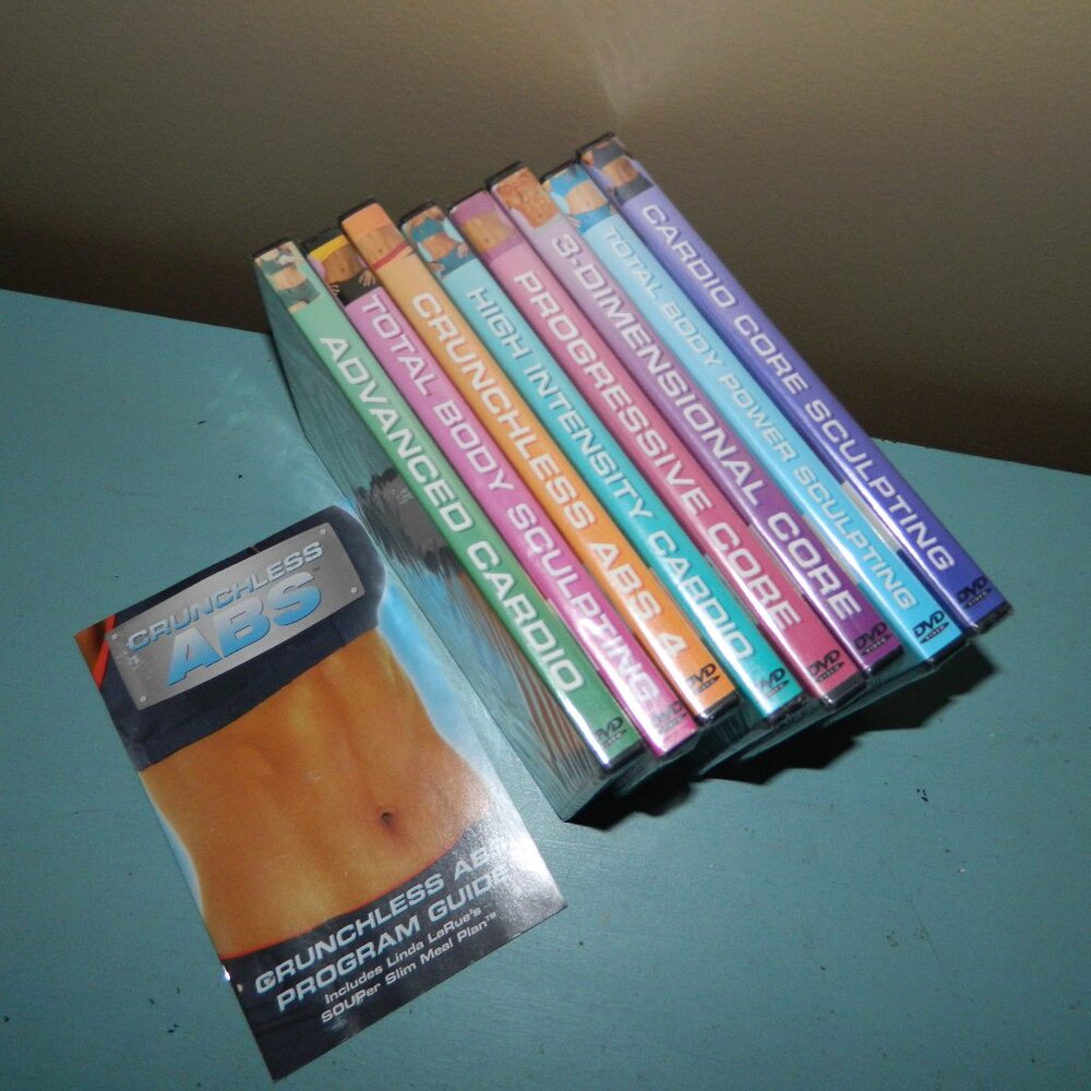 Crunchless ABS Advanced Cardio Core Training DVD's Lot of 8 Sealed
